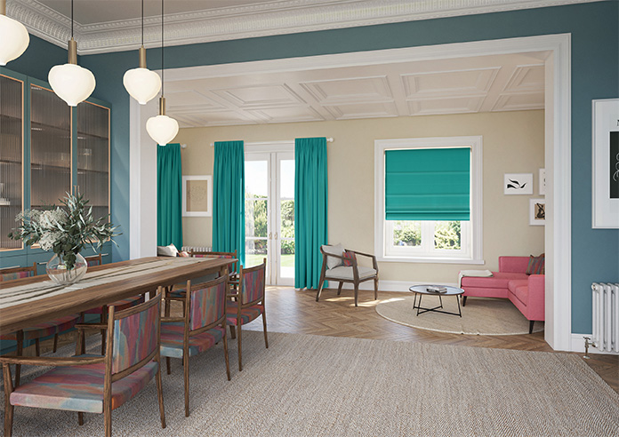 Kyoto Faux Silk, Orient - Motorised Roman Blind - Image 6